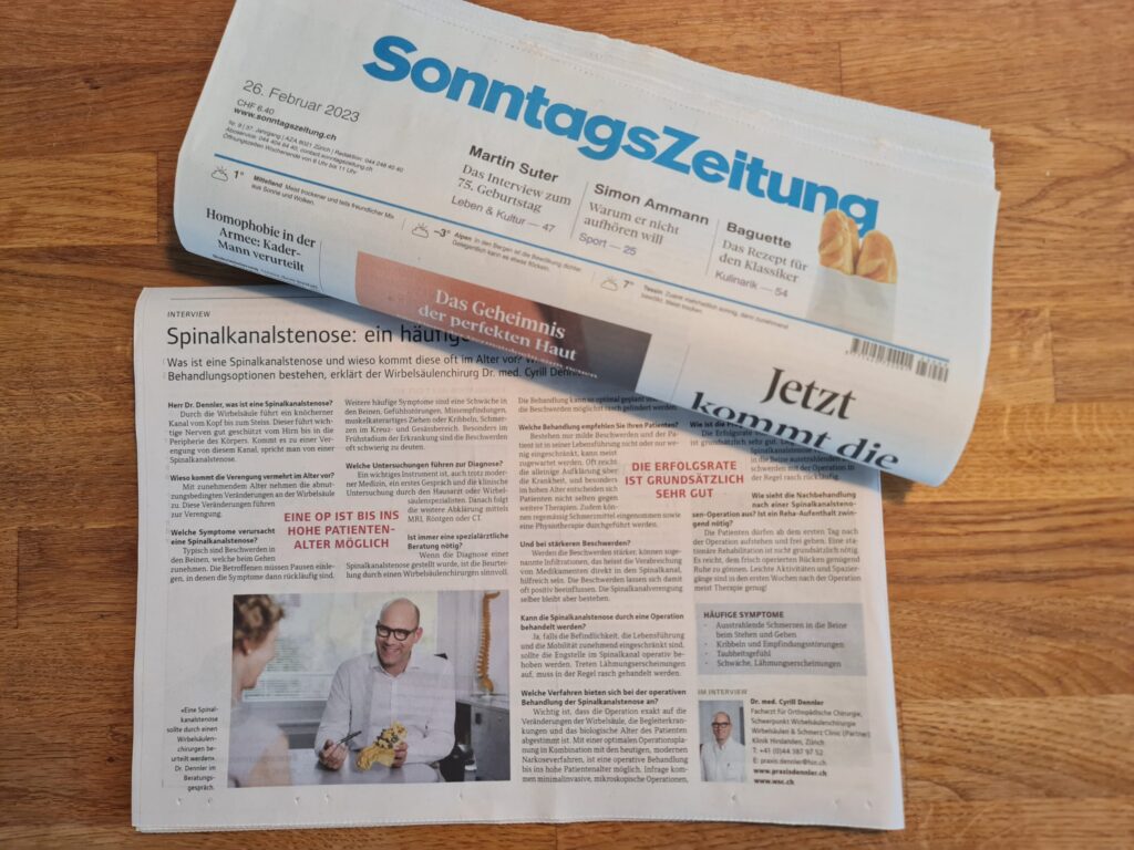 Cyrill Dennler in der Sonntags Zeitung mit einem Beitrag.